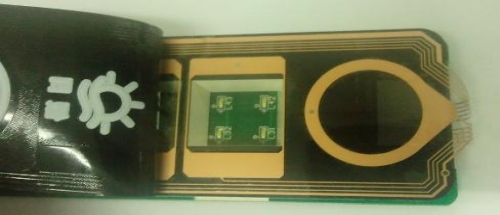 A PCB with Membrane Switch capacitive touch button